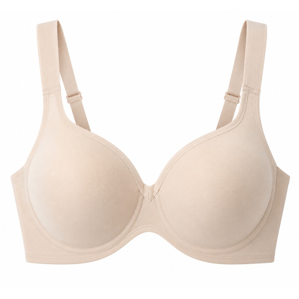 PoseFree Womens Wire-Free Seamless Comfort Bra Tan Beige NWT Includes Extender